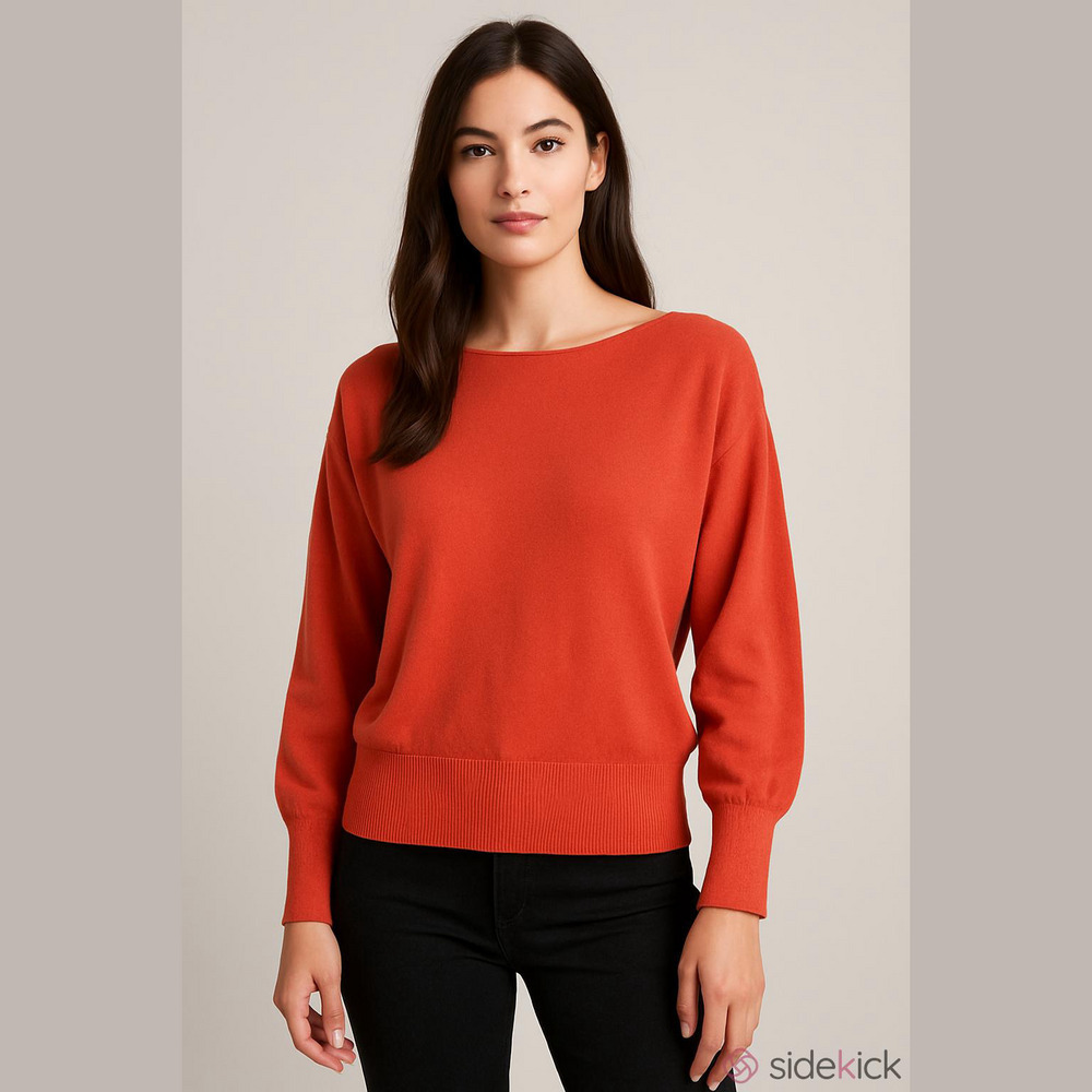 Cashmere/Silk Blend Orange Nordstrom Women's Sweater - Size Small
